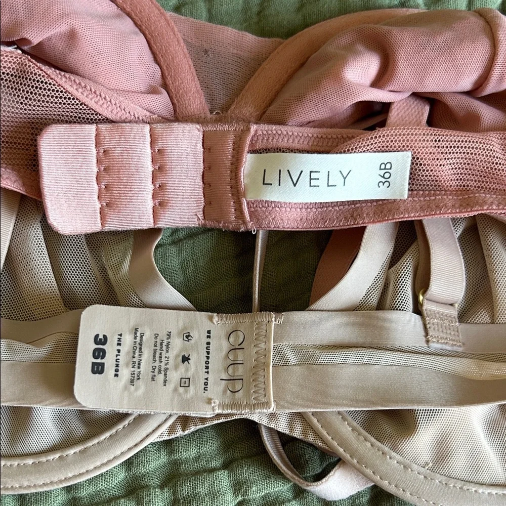 CUUP Pink and Cream Lace Bralette Set - Picture 2 of 5